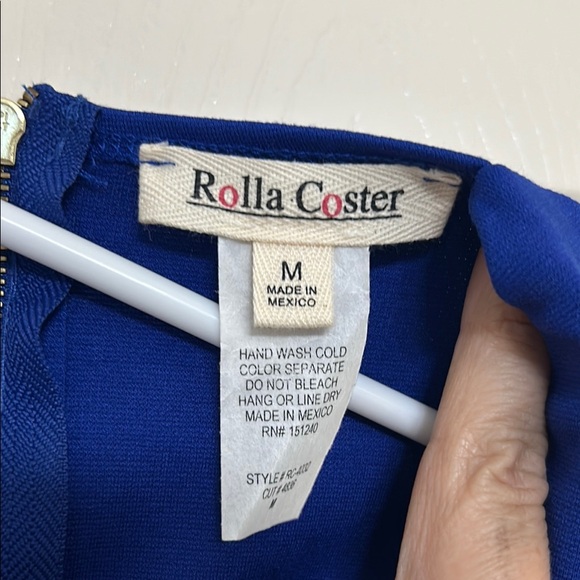 Rolla Coster Royal Blue Bodycon Midi Dress Curvy V-Neck - Picture 3 of 11